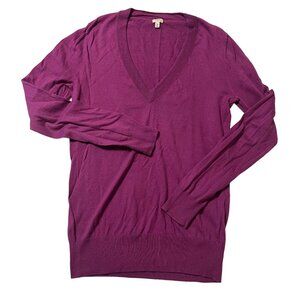 J.Crew Pullover V-Neck Cotton Thin Knit Sweater Women's Size Small Excellent ver